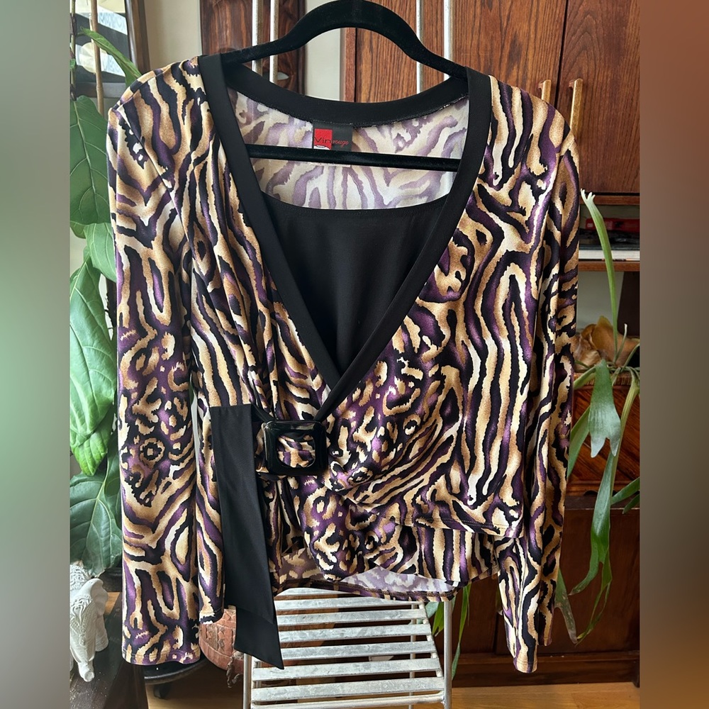 Vin rouge- ladies crossover top by Canadian designer from Montreal